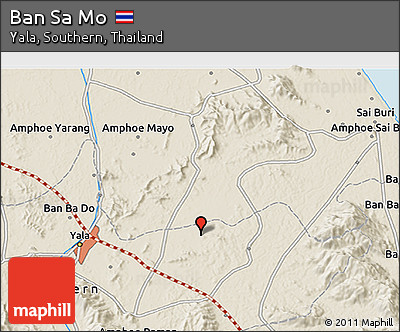 Shaded Relief 3D Map of Ban Sa Mo
