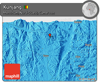 Political 3D Map of Kunjang