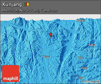 Political 3D Map of Kunjang