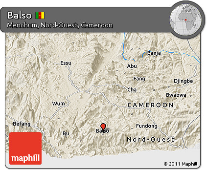 Shaded Relief Panoramic Map of Balso
