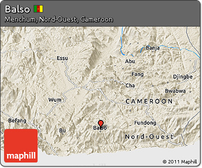 Shaded Relief Panoramic Map of Balso
