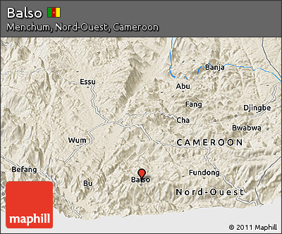 Shaded Relief Panoramic Map of Balso