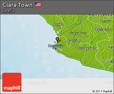 Physical 3D Map of Clara Town