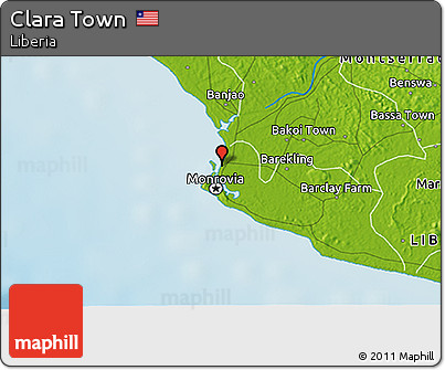 Physical 3D Map of Clara Town