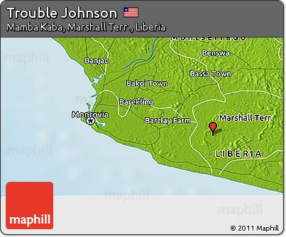 Physical 3D Map of Trouble Johnson