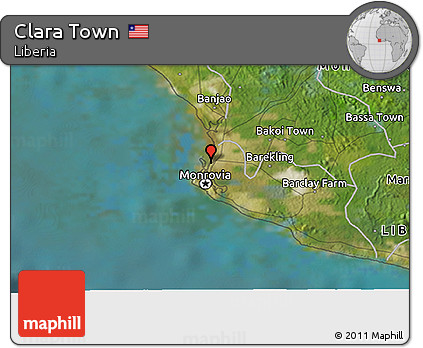 Satellite 3D Map of Clara Town