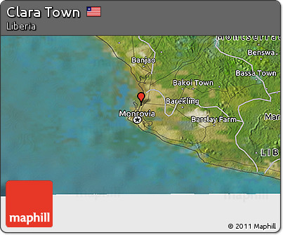 Satellite 3D Map of Clara Town