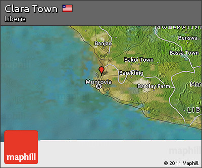 Satellite 3D Map of Clara Town