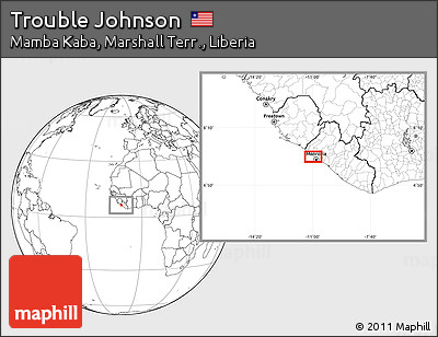 Blank Location Map of Trouble Johnson