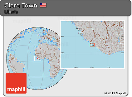 Gray Location Map of Clara Town