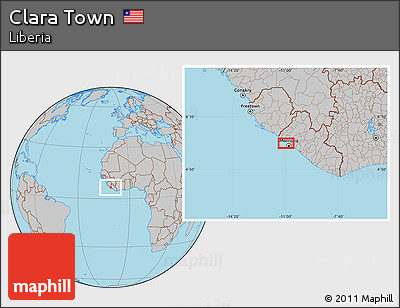 Gray Location Map of Clara Town