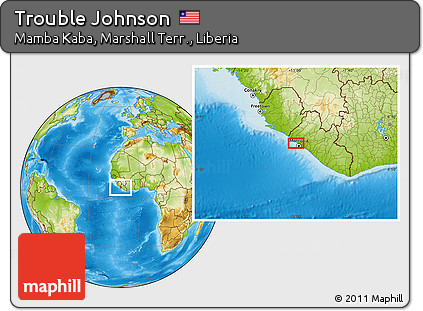 Physical Location Map of Trouble Johnson