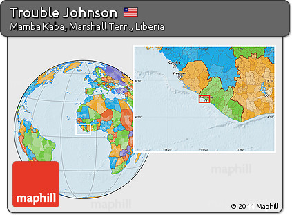 Political Location Map of Trouble Johnson