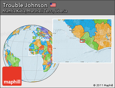 Political Location Map of Trouble Johnson