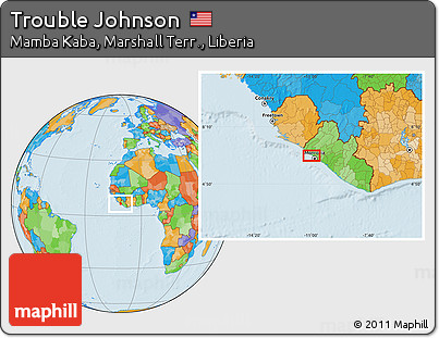 Political Location Map of Trouble Johnson