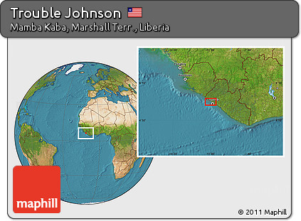 Satellite Location Map of Trouble Johnson