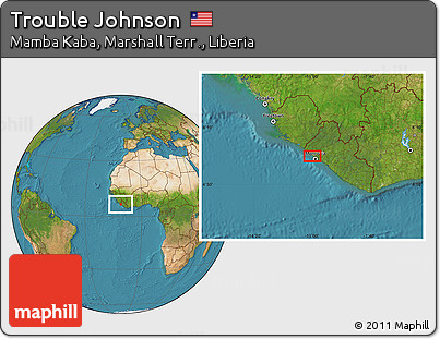 Satellite Location Map of Trouble Johnson