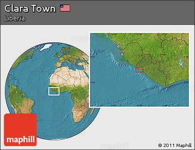 Satellite Location Map of Clara Town