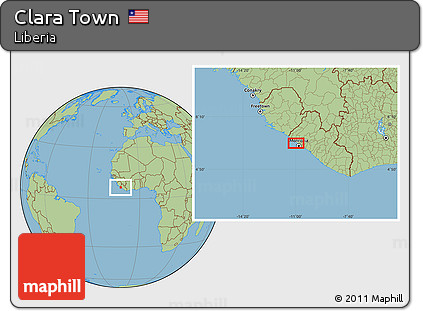Savanna Style Location Map of Clara Town