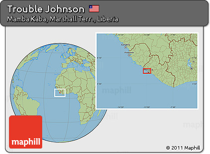 Savanna Style Location Map of Trouble Johnson