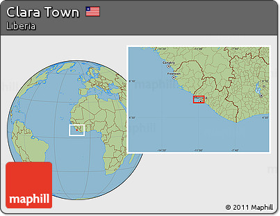 Savanna Style Location Map of Clara Town
