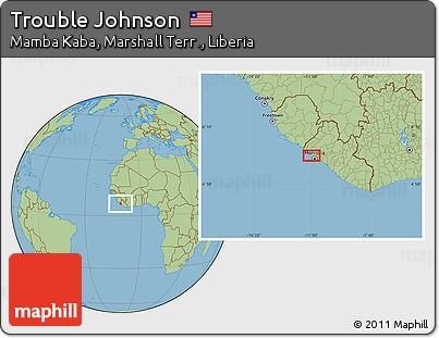 Savanna Style Location Map of Trouble Johnson