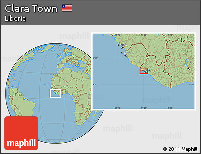 Savanna Style Location Map of Clara Town