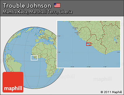 Savanna Style Location Map of Trouble Johnson