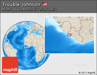 Shaded Relief Location Map of Trouble Johnson