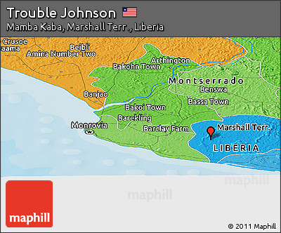Political Panoramic Map of Trouble Johnson