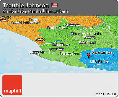 Political Panoramic Map of Trouble Johnson