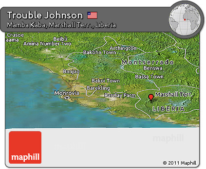 Satellite Panoramic Map of Trouble Johnson