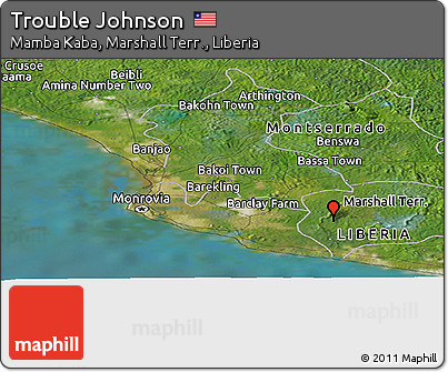 Satellite Panoramic Map of Trouble Johnson