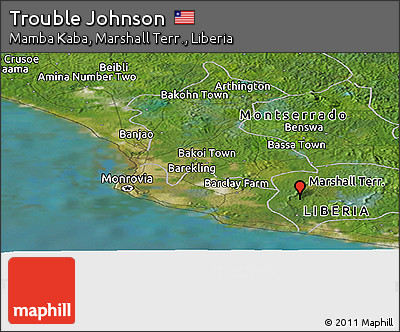 Satellite Panoramic Map of Trouble Johnson