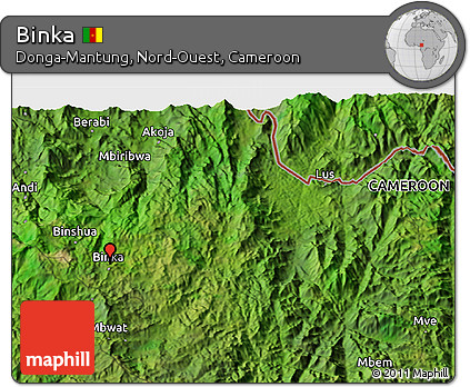 Satellite 3D Map of Binka