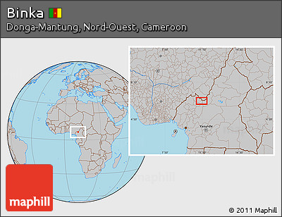 Gray Location Map of Binka