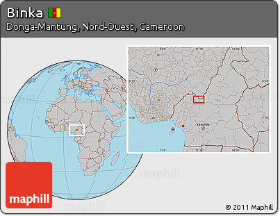 Gray Location Map of Binka