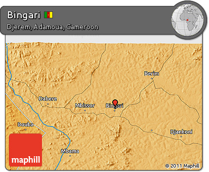 Political 3D Map of Bingari