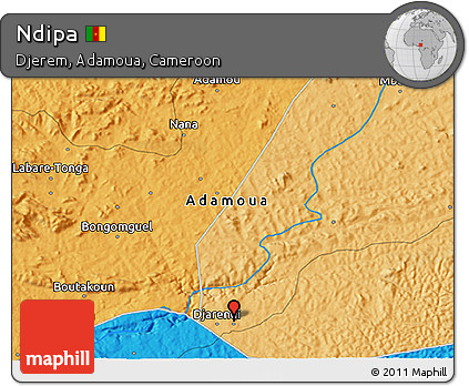 Political 3D Map of Ndipa