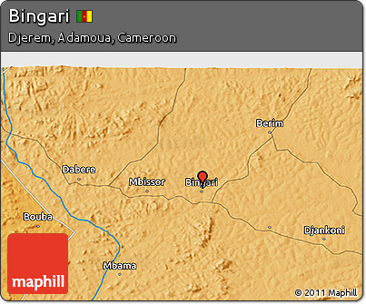 Political 3D Map of Bingari