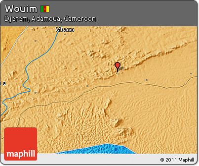 Political 3D Map of Wouim