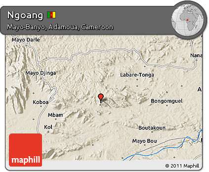 Shaded Relief 3D Map of Ngoang