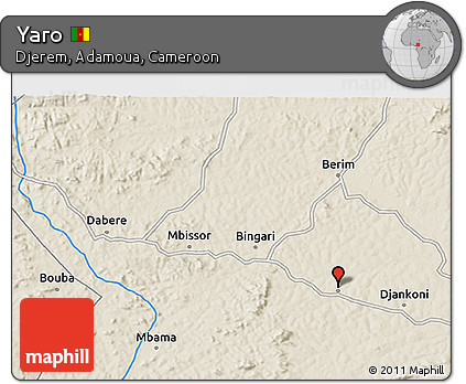 Shaded Relief 3D Map of Yaro
