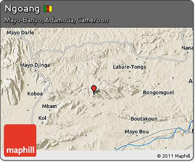 Shaded Relief 3D Map of Ngoang