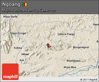 Shaded Relief 3D Map of Ngoang