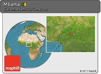 Satellite Location Map of Mbama