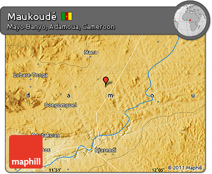 Physical Map of Maukoudé