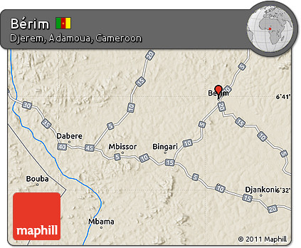 Shaded Relief Map of Bérim