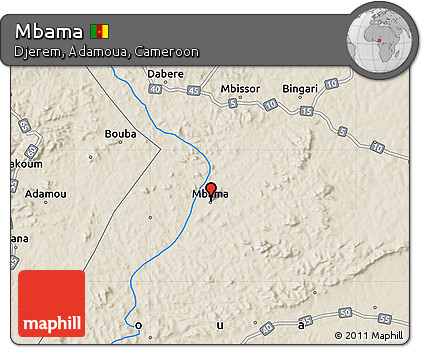 Shaded Relief Map of Mbama