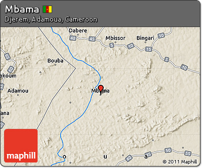 Shaded Relief Map of Mbama